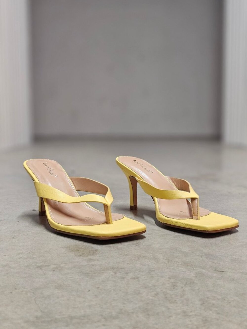 Yellow Square-Toe High-Heel Sandals With Strap Design For Women - Picture 14 of 14
